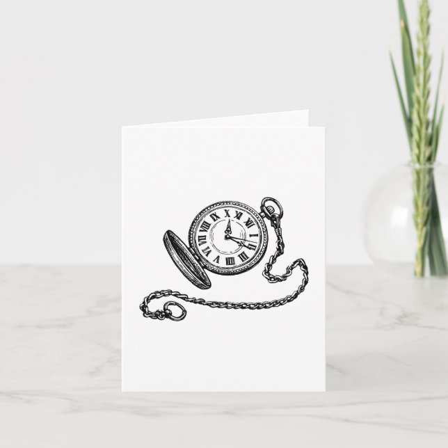 Cartão Vintage Pocket Watch (Frente)