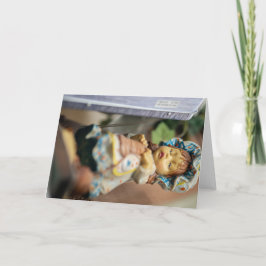 Cartão Vintage Porcelain Doll em Soft Focus