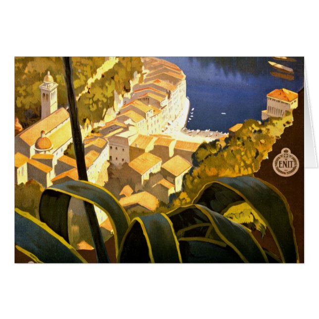 Cartão Vintage Portofino Itália (Frente Horizontal)