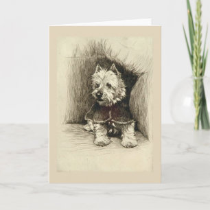 Cartão Vintage - Portrait of a Westie,