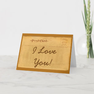 Cartão Vintage Postcard I Love You! Greeting Card