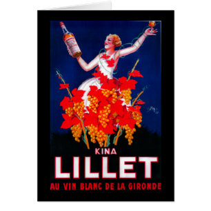 Cartão Vintage PosterEurope de Lillet das kinas