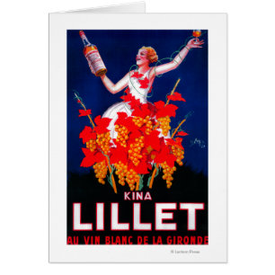 Cartão Vintage PosterEurope de Lillet das kinas