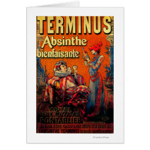 Cartão Vintage PosterEurope do absinto do término