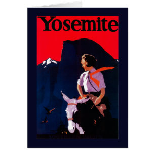 Cartão Vintage PosterYosemite de Yosemite, CA