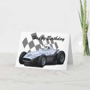 Cartão Vintage Racing Car Happy Birthday 2
