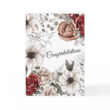 Vintage Red Floral Watercolor Casamento