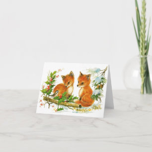 Cartão Vintage Red Fox Todas as Ocasiões