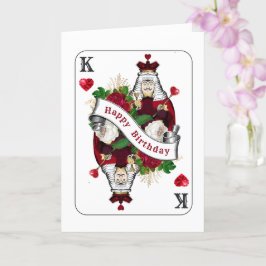 Cartão Vintage Red King of Heart Aniversário