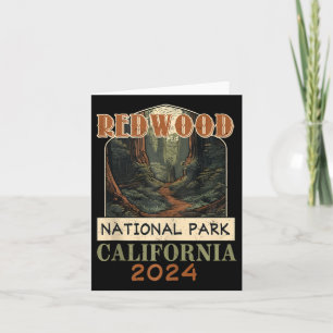 Cartão Vintage Redwood National Park California Hiking Ca