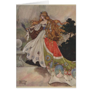 Cartão Vintage - Reflexão do Espelho,