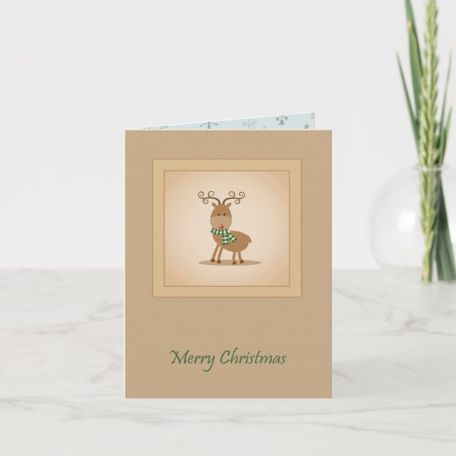 Cartão Vintage Reindeer Christmas (Frente)