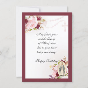 Cartão Vintage Religião Virgem Maria Santa Rosária