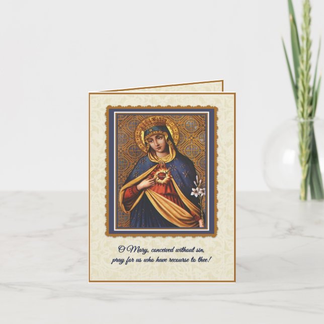 Cartão Vintage religiosa Virgem Católica Mary Prayer (Frente)