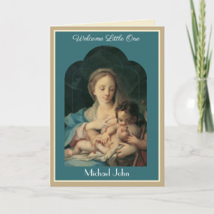 Cartão Vintage Religioso Bebê Virgem Maria