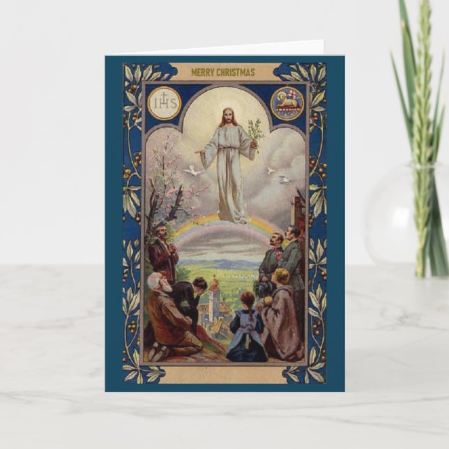 Cartão Vintage Religious Christmas Card (Frente)