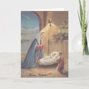 Cartão Vintage Religious Italian Christmas Card