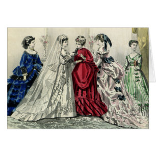 Cartão Vintage Retrato de Festa de casamento Vitoriano