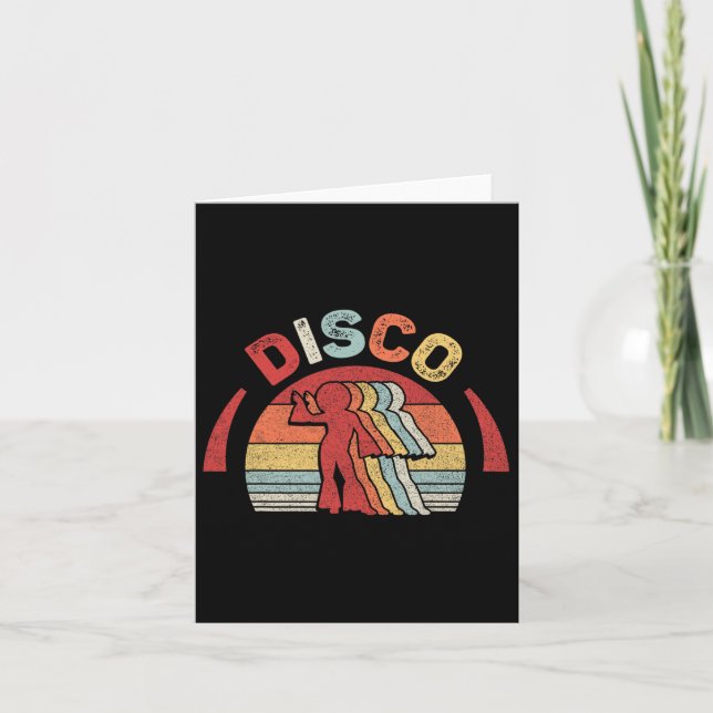 Cartão Vintage Retro 70s - Dança Disco (Frente)