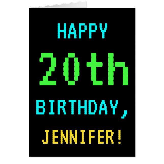 Cartão Vintage/Retro Jogo de Vídeo de Divertimento (Frente)