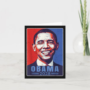 Cartão Vintage Retro Obama 2028 48º Presidente América