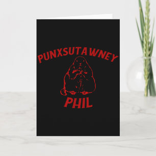 Cartão Vintage Retro Punxsutawney Phil Dia do Marmoto