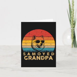 Cartão Vintage Retro Samoyed Avô Amante de Cães Pata Pai