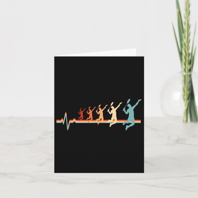 Cartão Vintage Retro Shuttle Badminton (Frente)