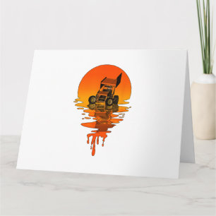 Cartão Vintage Retro Style Sprint Car