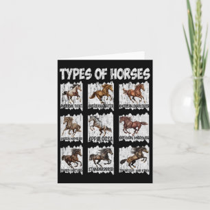 Cartão Vintage Retro Tipos De Cavalos