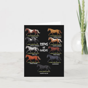 Cartão Vintage Retro Tipos De Cavalos Cavalos Raça Cavalo