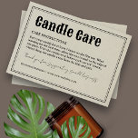 Cartão Vintage Retro Typoographic Candcare<br><div class="desc">Design de tipografia minimalista e vintage para o seu cartão de assistência profissional personalizado. Selecione ''Editar usando a Ferramenta de Design'' para personalizá-la ainda mais. *recomendado para editar usando o computador</div>