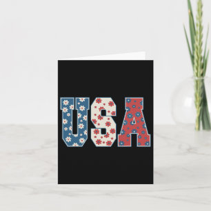 Cartão Vintage Retro Usa 4 De Julho Fluxo Patriótico De M