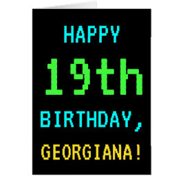 Cartão Vintage/Retro Video Game de Diversão - 19º anivers