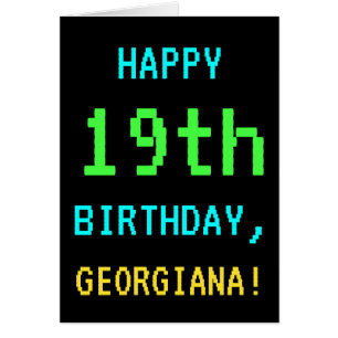 Cartão Vintage/Retro Video Game de Diversão - 19º anivers