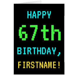 Cartão Vintage/Retro Video Game de Diversão - 67º anivers