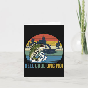 Cartão Vintage Retro Vintage Pesca Reel Legal Ong Noi Pad