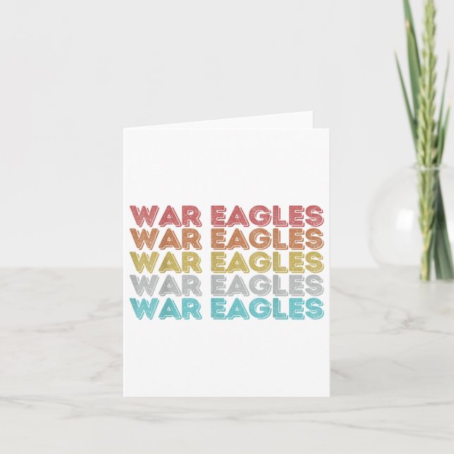Cartão Vintage Retro War Eagles (Frente)