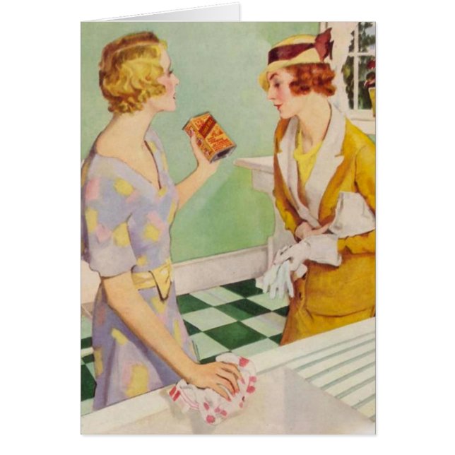 Cartão Vintage Retro Women (Frente)