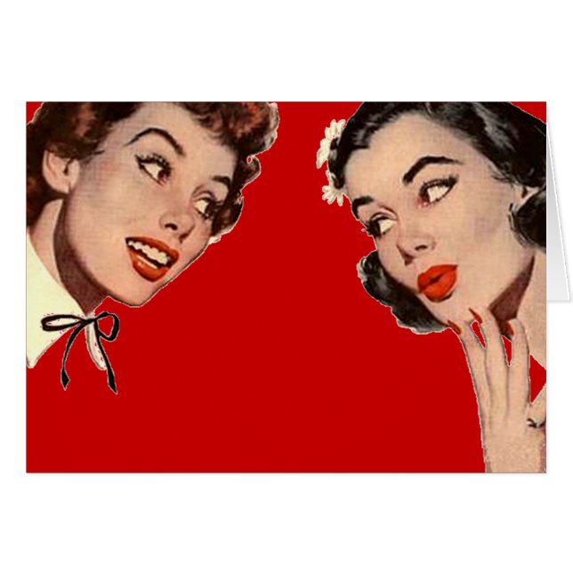 Cartão Vintage Retro Women (Frente Horizontal)