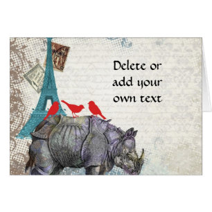 Cartão Vintage rhino