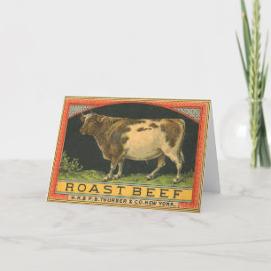 Cartão Vintage Roast Beef Advertisement