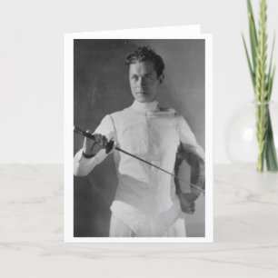Cartão Vintage Robert Montgomery Fencing! Note Card