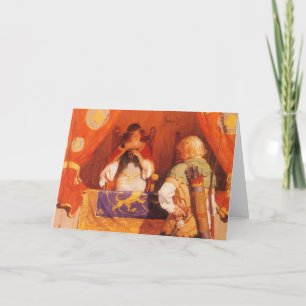 Cartão Vintage Robin Hood encontra maria mascarada por NC