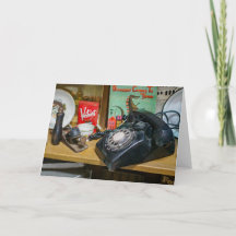 Vintage Rotular Telefone Estático