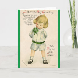 Cartão Vintage Rua Patrick cumprimenta um menino louro fo
