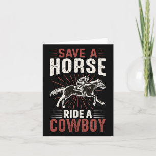 Cartão Vintage Salva Um Cavalo Passear Um Cowboy2