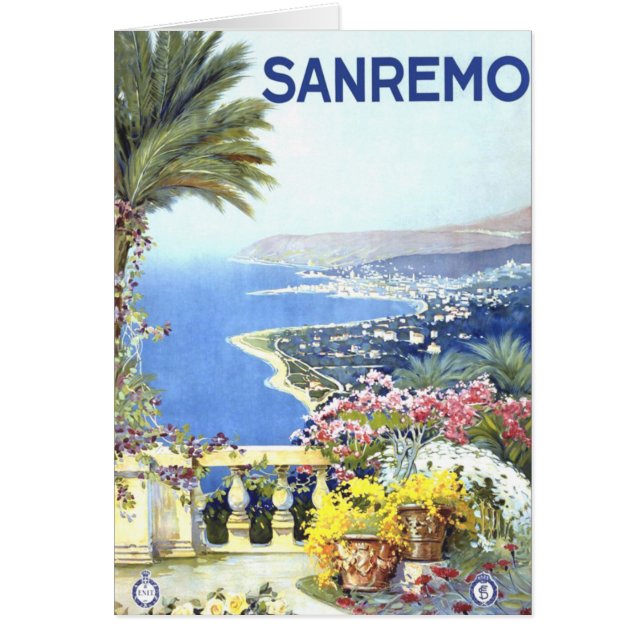 Cartão Vintage San Remo Itália Viagem da Europa (Frente)