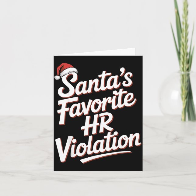 Cartão Vintage Sarcastic Retro Hr Violation Christmas Off (Frente)