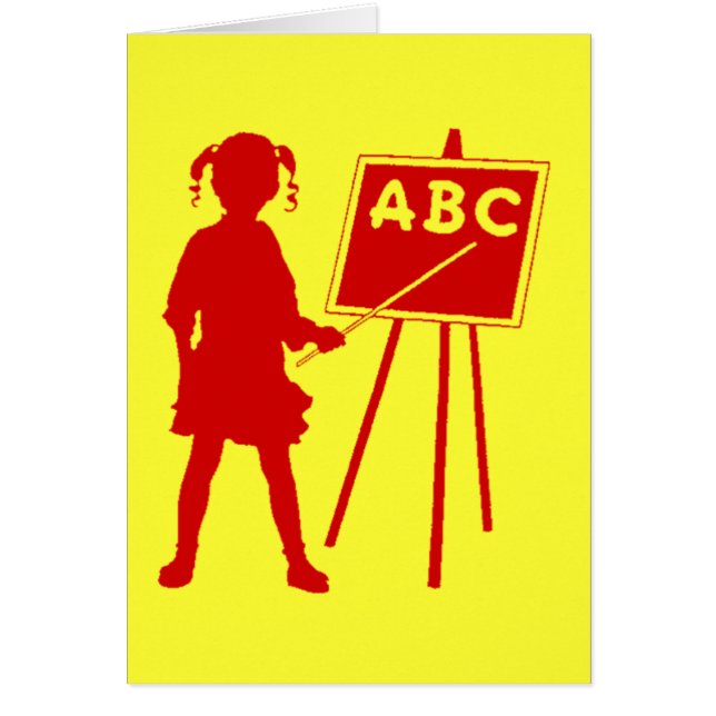 Cartão Vintage School Girl (Frente)